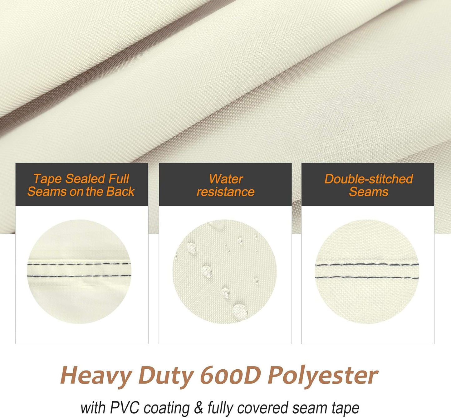 NettyPro Patio Chair Covers - Waterproof Heavy-Duty Outdoor Furniture Protection | 2 Pack, Beige, 30W x 33D x 34H Inches