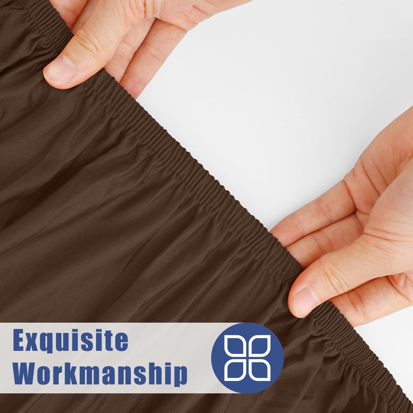 Moosfor Round Spandex Tablecloth, Elastic Fitted Waterproof Tablecloths for 18"-24" Tables, Stretch Washable Picnic Table Cover for Camping, Dining, Indoor and Outdoor, Coffee