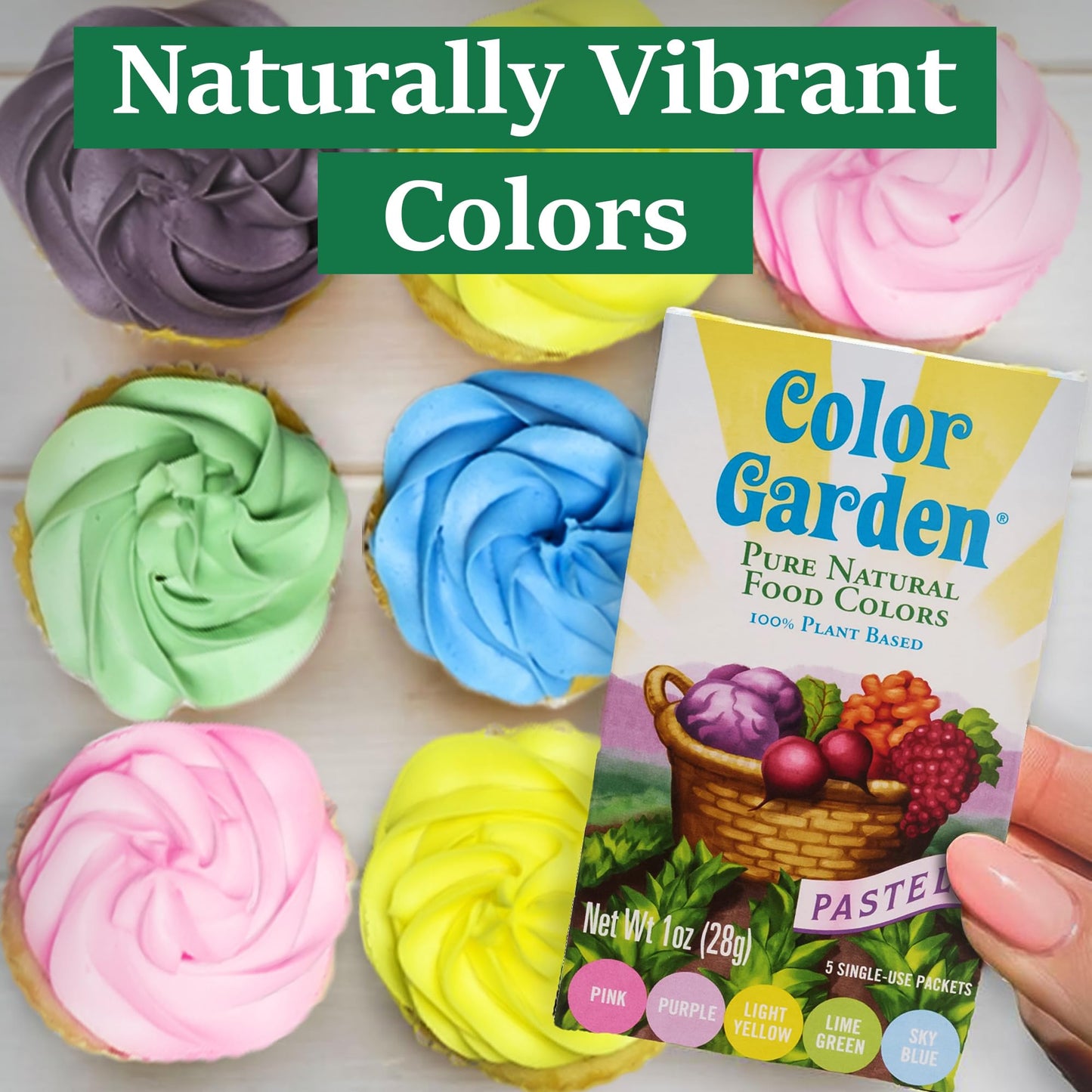 Color Garden Pure Natural Food Coloring, Pastels – 5 ct 1 oz | Plant-Based, Vegan, Non-Toxic Liquid Food Dye, Healthy Food Coloring
