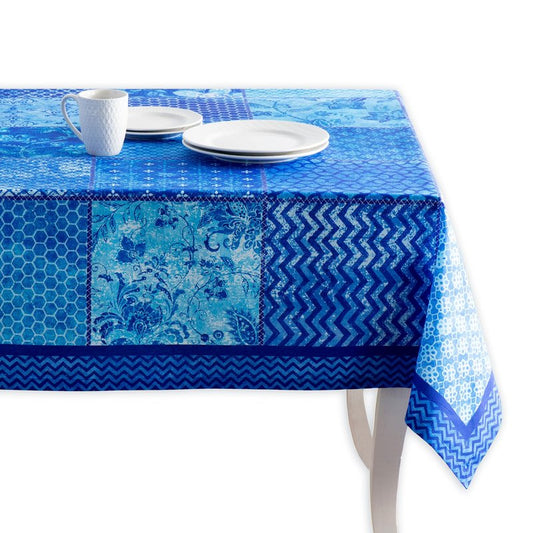 Maison d' Hermine Table Cloth Rectangle Table 100% Cotton 60 x 120 Inches Tablecloth Reusable Decorative for Dining Kitchen Room Farmhouse Home Gifts for Mothers Day Spring Summer - Indigo Love