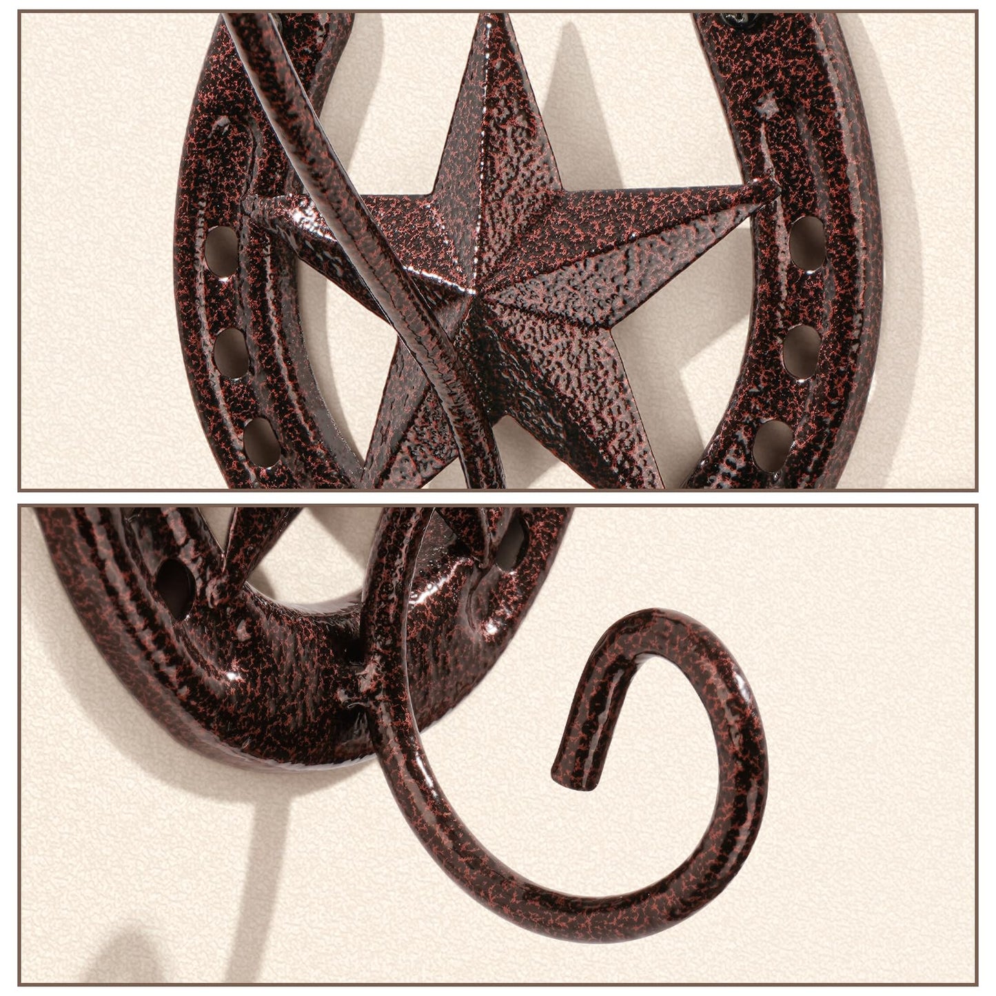 HYDERMUS Cowboy Hat Organizer Rack for Wall 4 Pack Metal Cowboy Hat Holder Wall Mounted Iron Western Wall Decor Horseshoe Hat Hanger for Storage and Display at Closet Bedroom Living Room