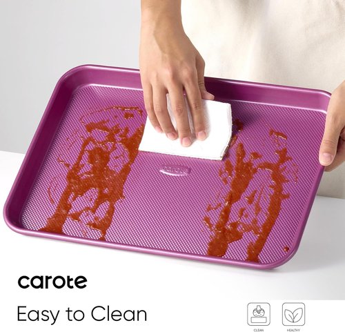 CAROTE 3-Piece Baking Pan Set - Versatile Bakeware with 13", 15", & 17" Cookie Sheets in Royal Violet