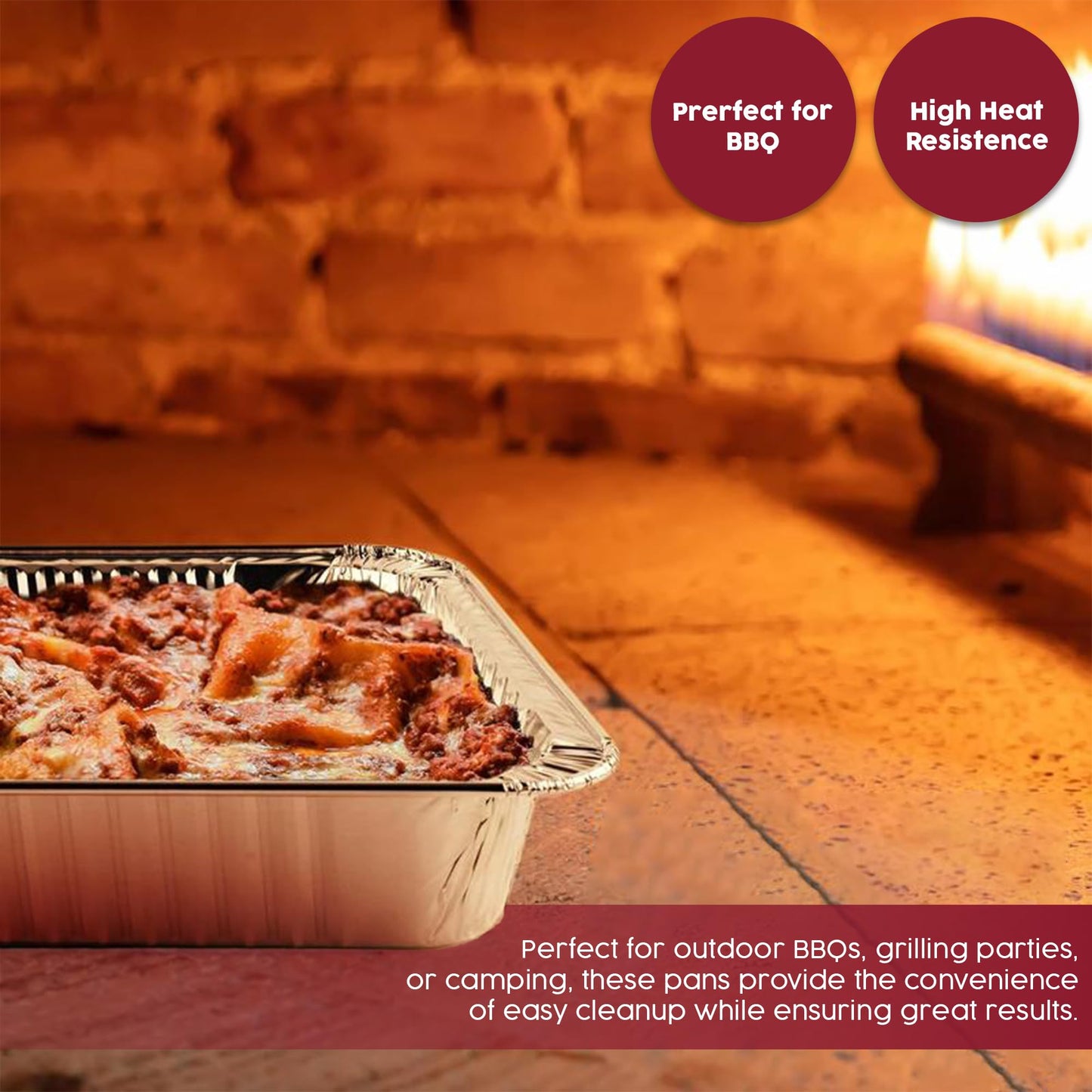 BAKE IT KITCHEN 25 Pack Half Size Disposable Aluminum Pans - Durable BBQ Pan, 9x13 Half Size Deep Pan, Cookware, Camping, Food Leftovers, Desserts, Heavy Duty, Oven