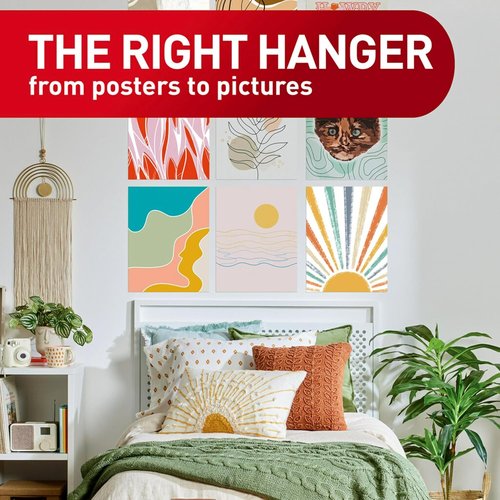 Command Poster Strips - 60 Damage-Free Hangers for Easy Home & Office Decor | White Adhesive