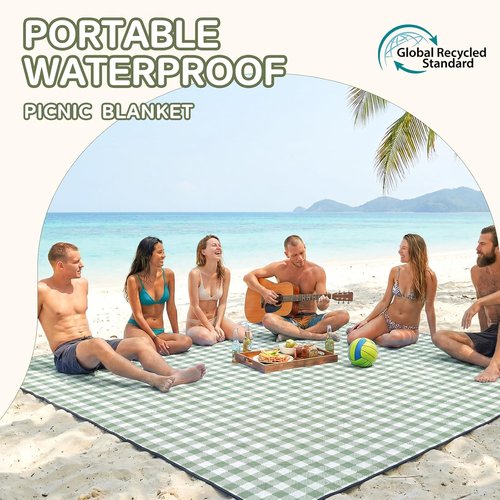 Genovega Waterproof Picnic Blanket - Extra Large Foldable Outdoor Mat for Beach & Camping | Ideal Travel Accessory