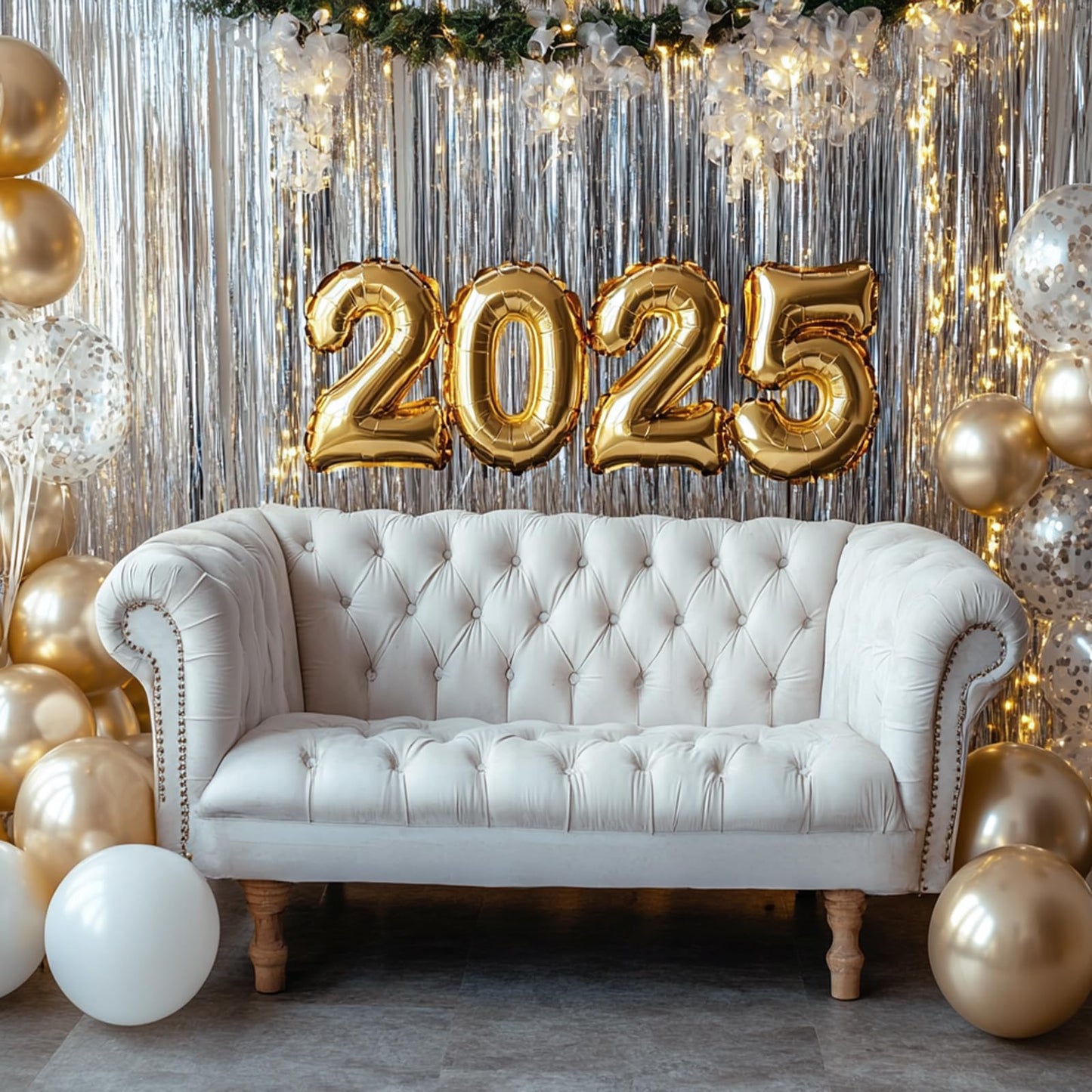 PartyWoo Foil Fringe Curtains Silver, 2 pcs 3.3x6.6 ft Silver Streamers, Fringe Backdrop, Tinsel Backdrop, Tinsel Curtain, Metallic Door Shimmer, Birthday Party Streamers, Christmas Decorations
