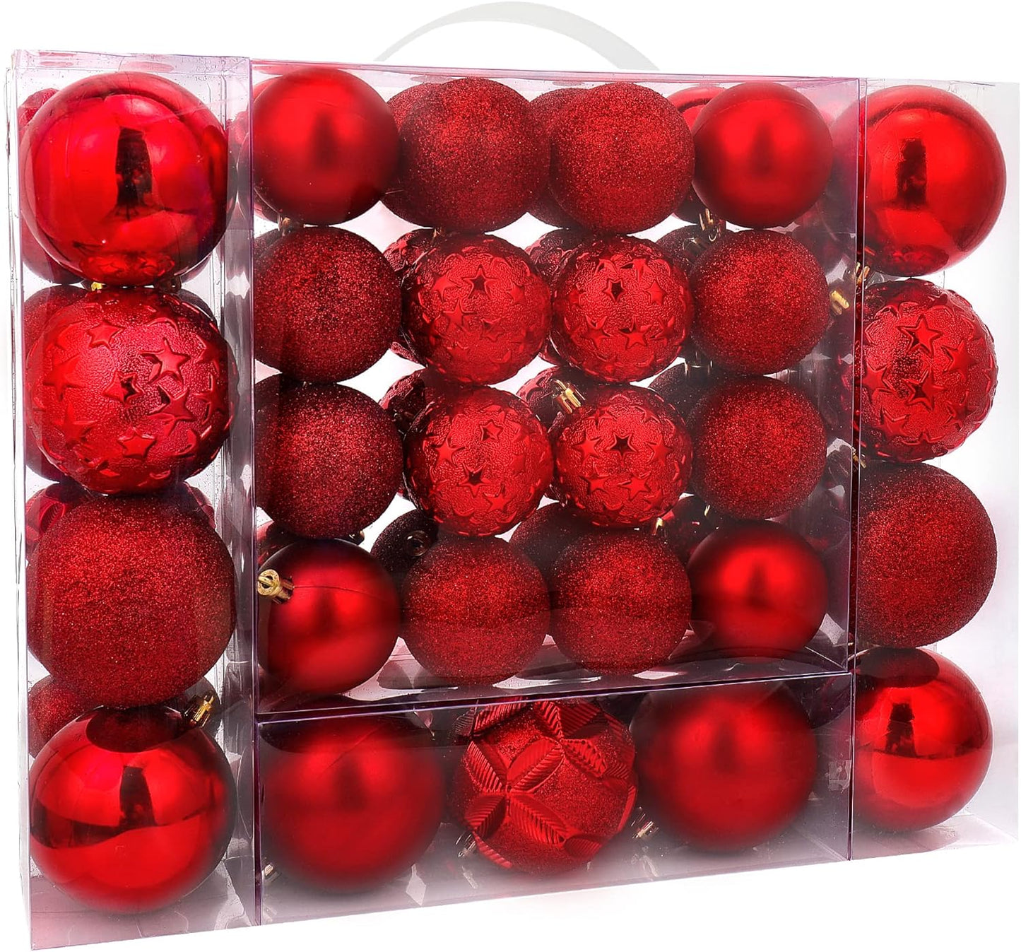 87ct Christmas Ball Ornaments Set Shatterproof Seasonal Hanging Decorations with Reusable Hand-held Gift Package for Xmas Tree Holiday Party and Home Decor, Gold