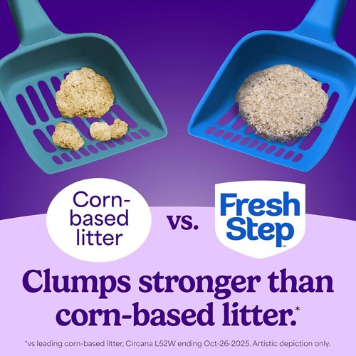 Fresh Step Clumping Cat Litter - Multi-Cat Odor Control with Activated Charcoal, 14 lb