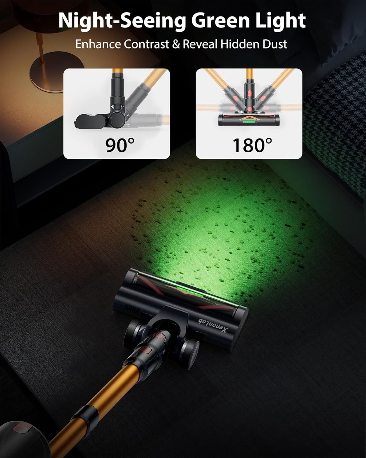 Skiennix Cordless Vacuum Cleaner - 75 Mins Runtime, 55KPa Suction Power, Lightweight & Rechargeable | Ideal for Hard Floors & Carpets