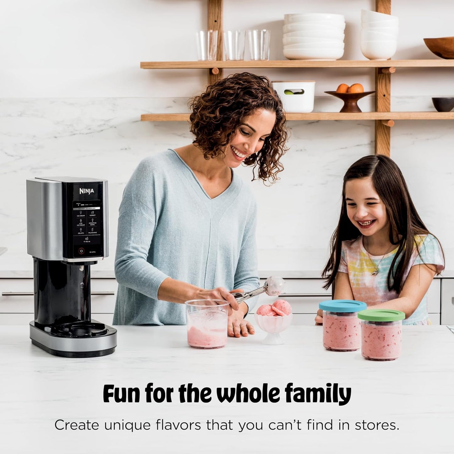 Ninja CREAMi Ice Cream Maker Bundle - Includes 4 Tubs for Gelato, Milkshakes & More | 7 One-Touch Programs | Compact Size | Silver