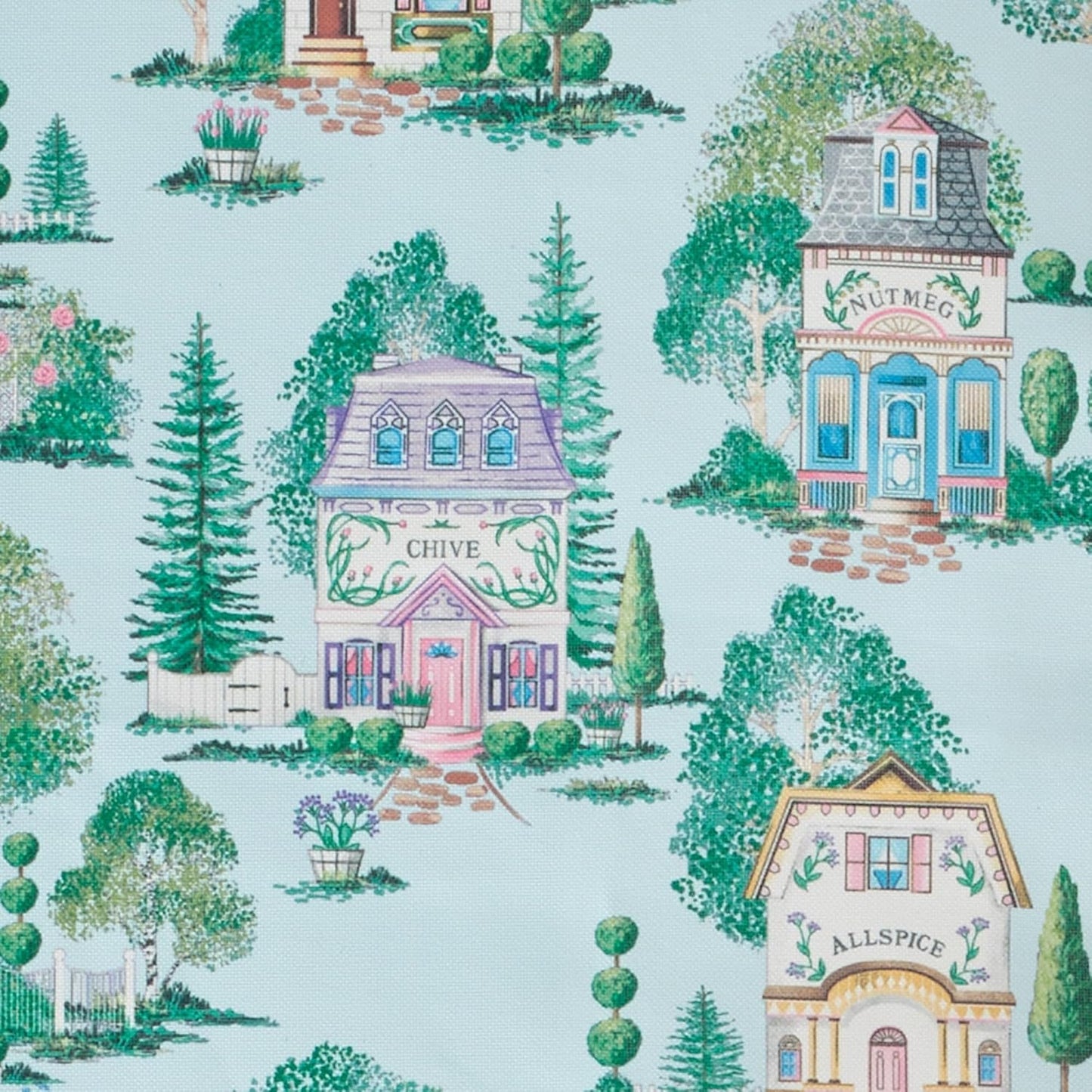 Lenox Spice Village Placemats - Set of 4 Allover Design, Blue, 13" W x 19" L