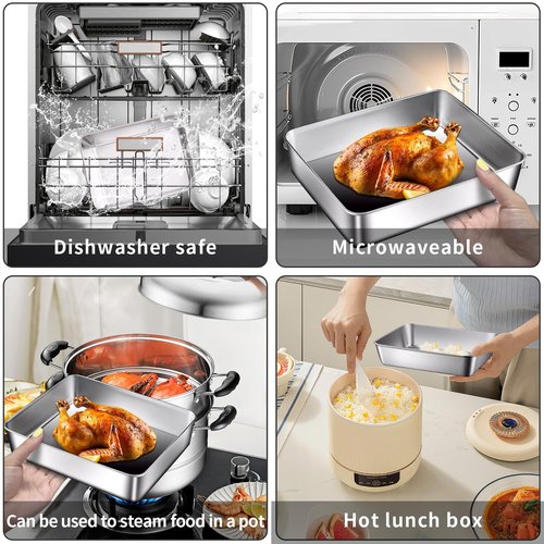 GIUOIDUO Stainless Steel Lunch Box 6-Pack,Stackable Snack Storage Boxes, Lid Food Container, Reusable Food Storage Container for Travel and Work, Dishwasher Safe, Freezer Safe