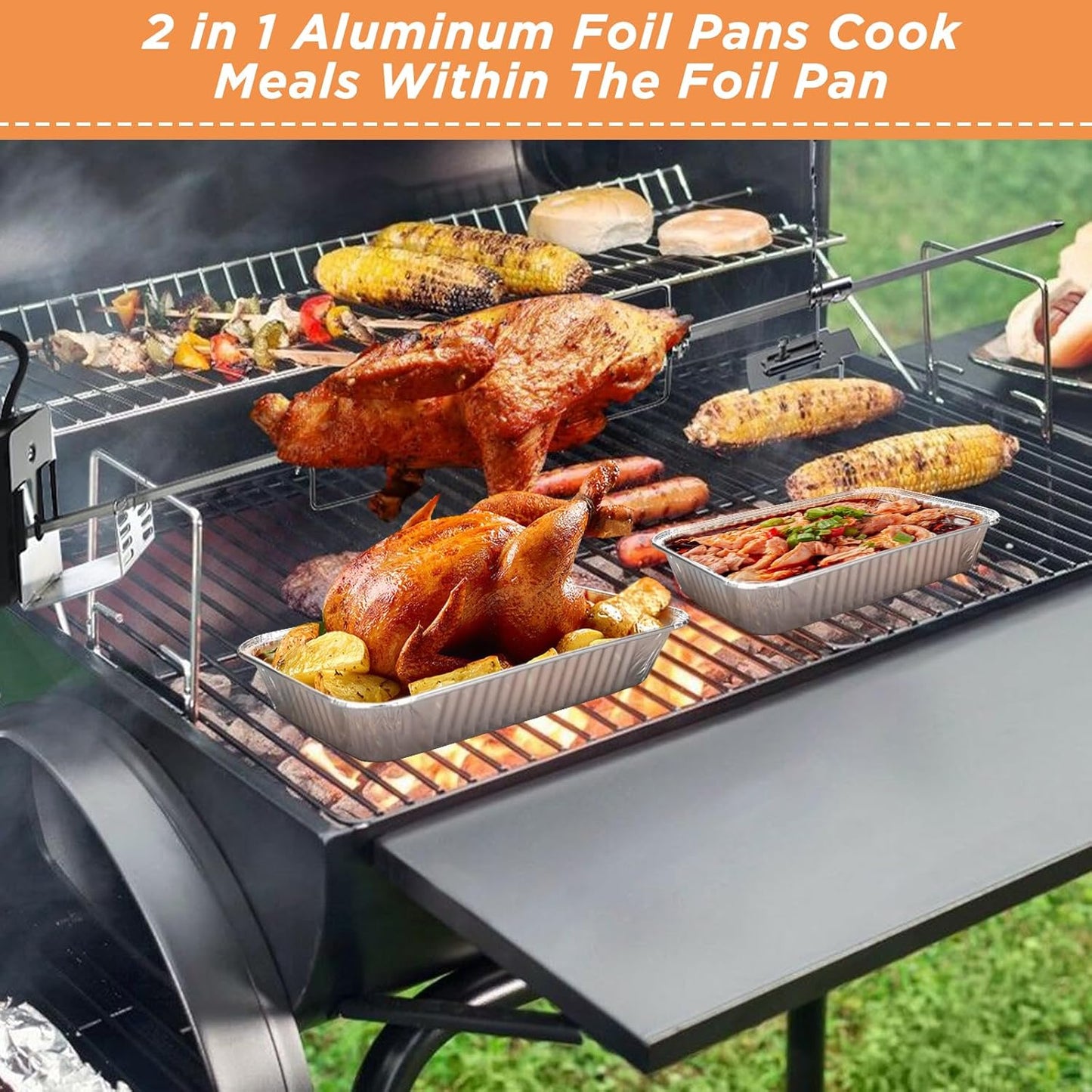 Weber - 20 Pack Drip Pans for Spirit, Q, Genesis & Genesis II Grills - Disposable Aluminum Foil Grease Trays (6 x 1.4 x 8.6 Inches)