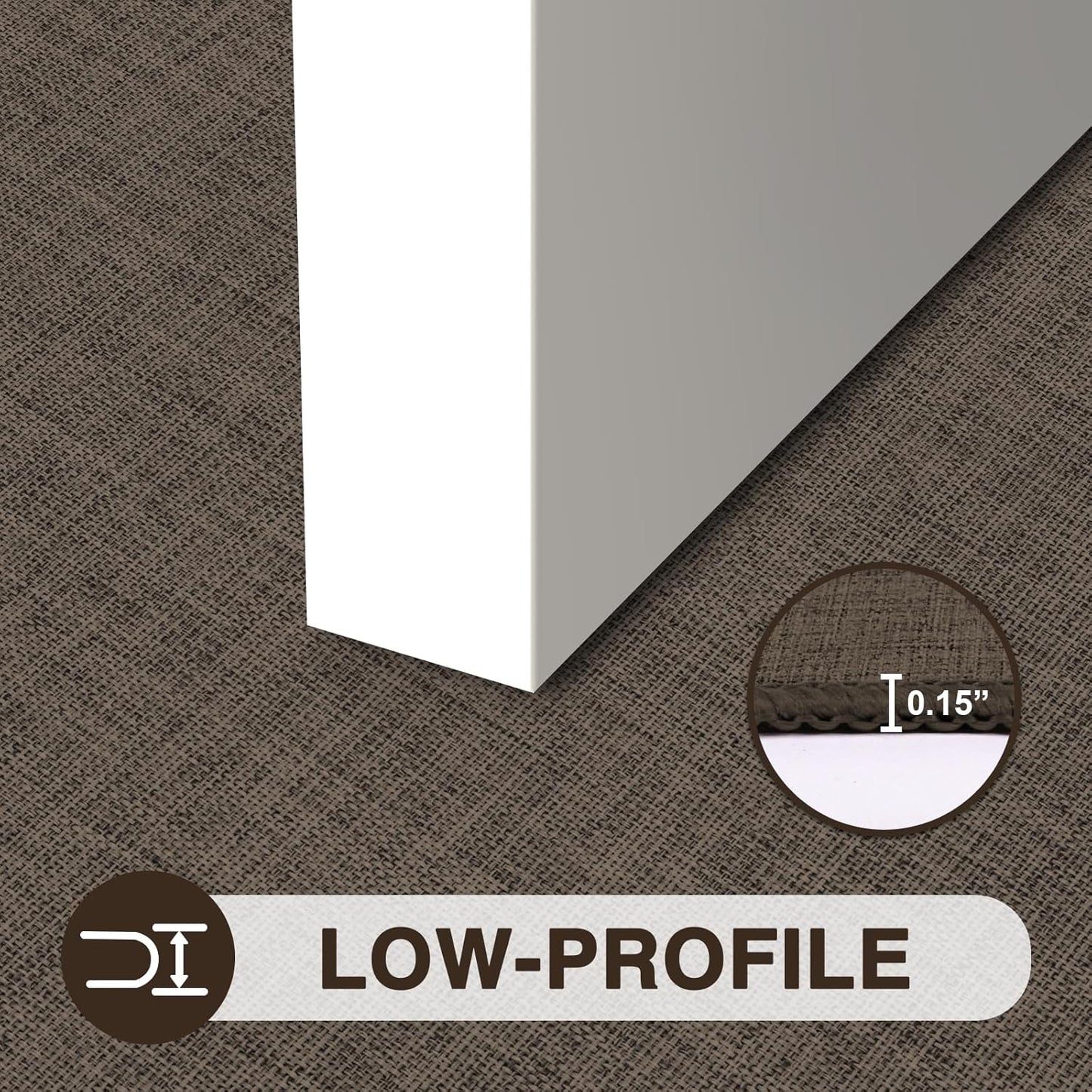 LEKEEPGO Ultra Thin Indoor Door Mat - Non-Slip Rubber Backing | Washable 17"x29" Brown Entry Mat