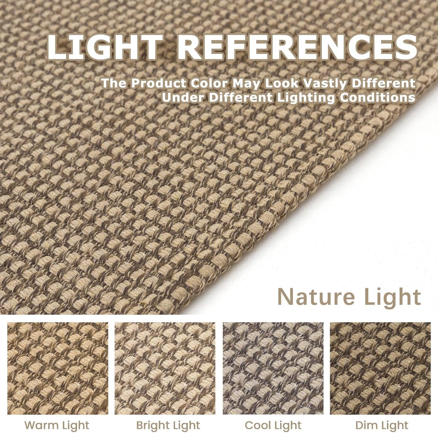 KOZYFLY Boho Runner Rug - Washable Non-Slip 2x6 ft Cotton Hallway Carpet | Tan/Orange/Brown