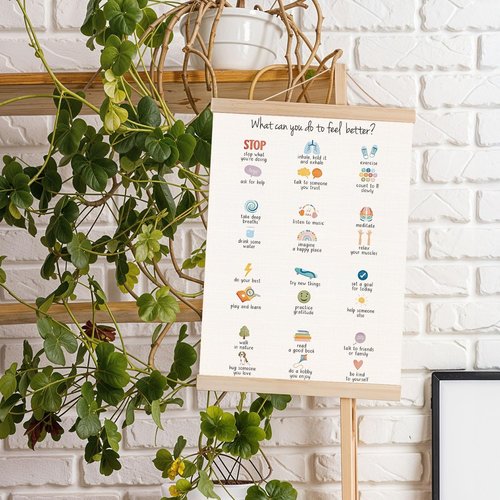 DNEULYR Mental Health Wall Art - School Counselor Office Decor | 12.5x17 Inch Poster Frame