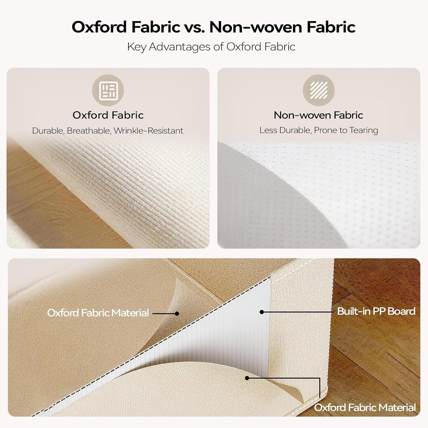 Large Storage Bins with Lids by [Brand Name] - Stackable & Collapsible Oxford Fabric Organizers | 16.5” x 11.8” x 11”