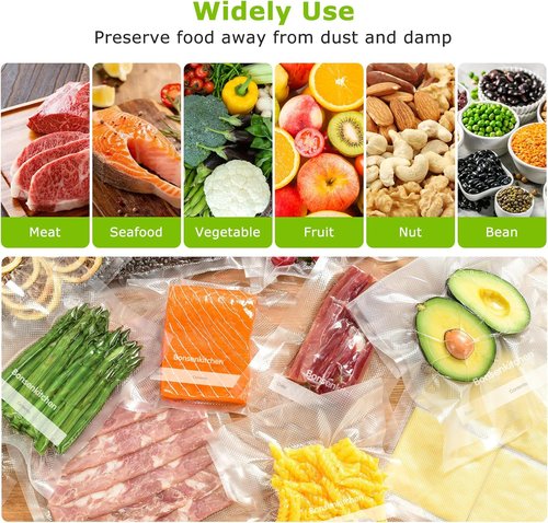 Bonsenkitchen Vacuum Sealer Bags - 50 Heavy-Duty Pint Bags, 6" x 9", BPA-Free for Food Storage & Meal Prep