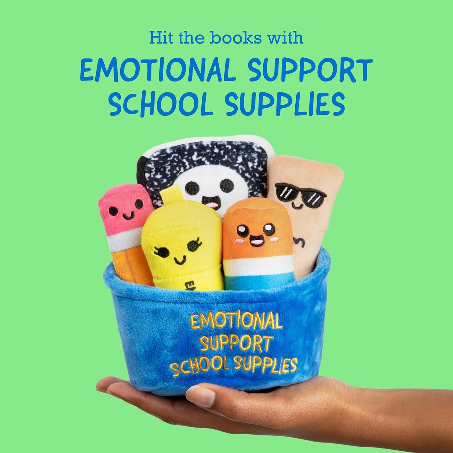 Relatable Emotional Support Plush Toys - Cute Stuffed Animals & Squishy Gifts | 5 Plushies with Basket