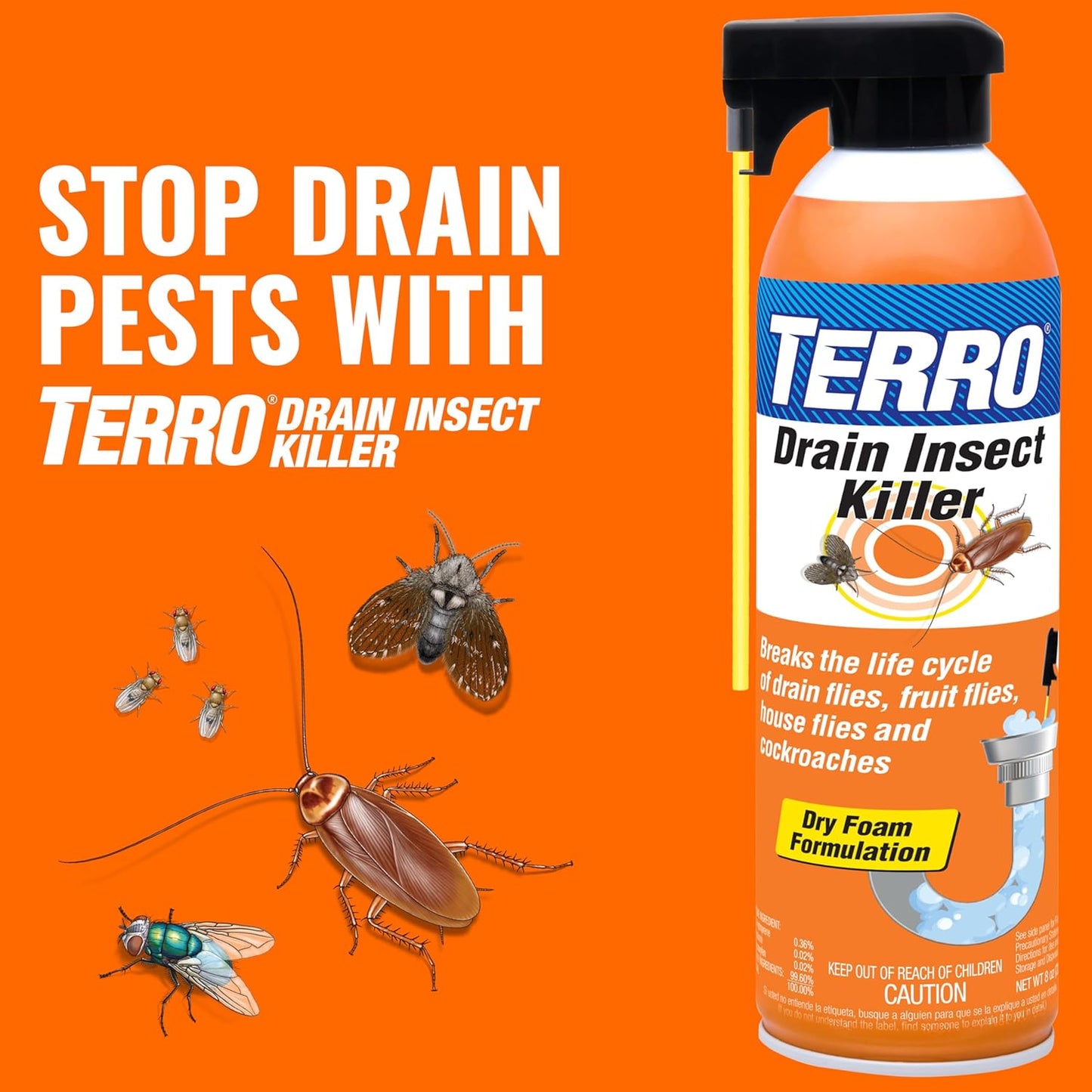 Terro Fruit Fly Traps - 6 Pack with 270 Days of Effective Lure Supply for Indoor Use