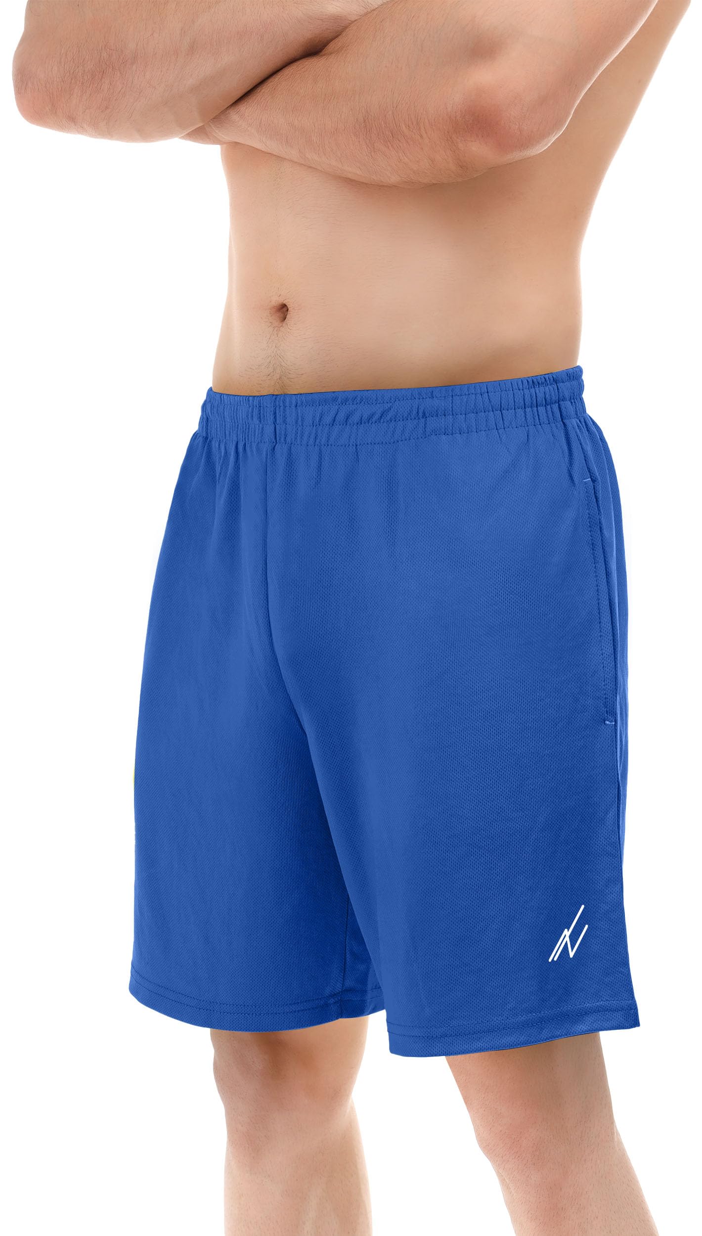 NY Threads Men's Athletic Shorts Quick Dry Loose-Fit Lightweight Running Workout Gym Shorts with Pockets, Large, Royal Blue
