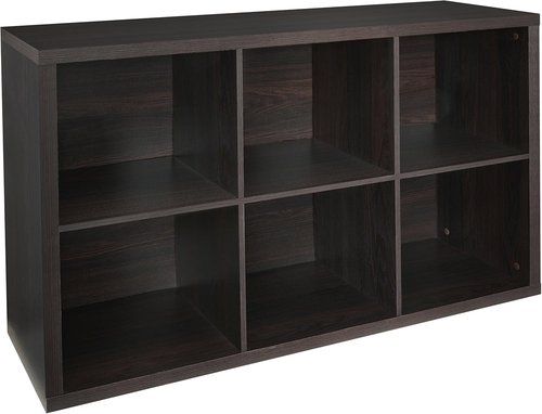 ClosetMaid 6-Cube Storage Shelf Organizer - Easy Assembly Wood Bookshelf in Black Walnut Finish