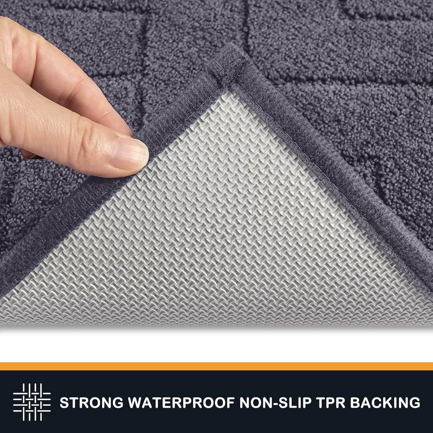 PURRUGS Dirt Trapping Door Mat - Non-Slip, Machine Washable, Super Absorbent Entry Rug | 20" x 31.5", Grey
