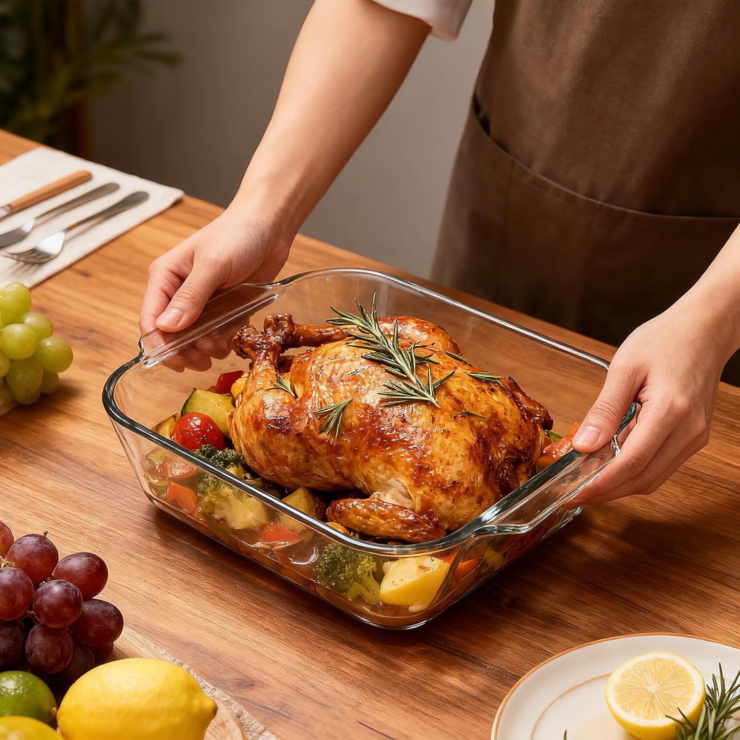 Regine Switzerland 6"x6" Baking Pan Set - Durable Glass Bakeware for Casseroles & Brownies | Perfect for Oven, Microwave & Air Fryer