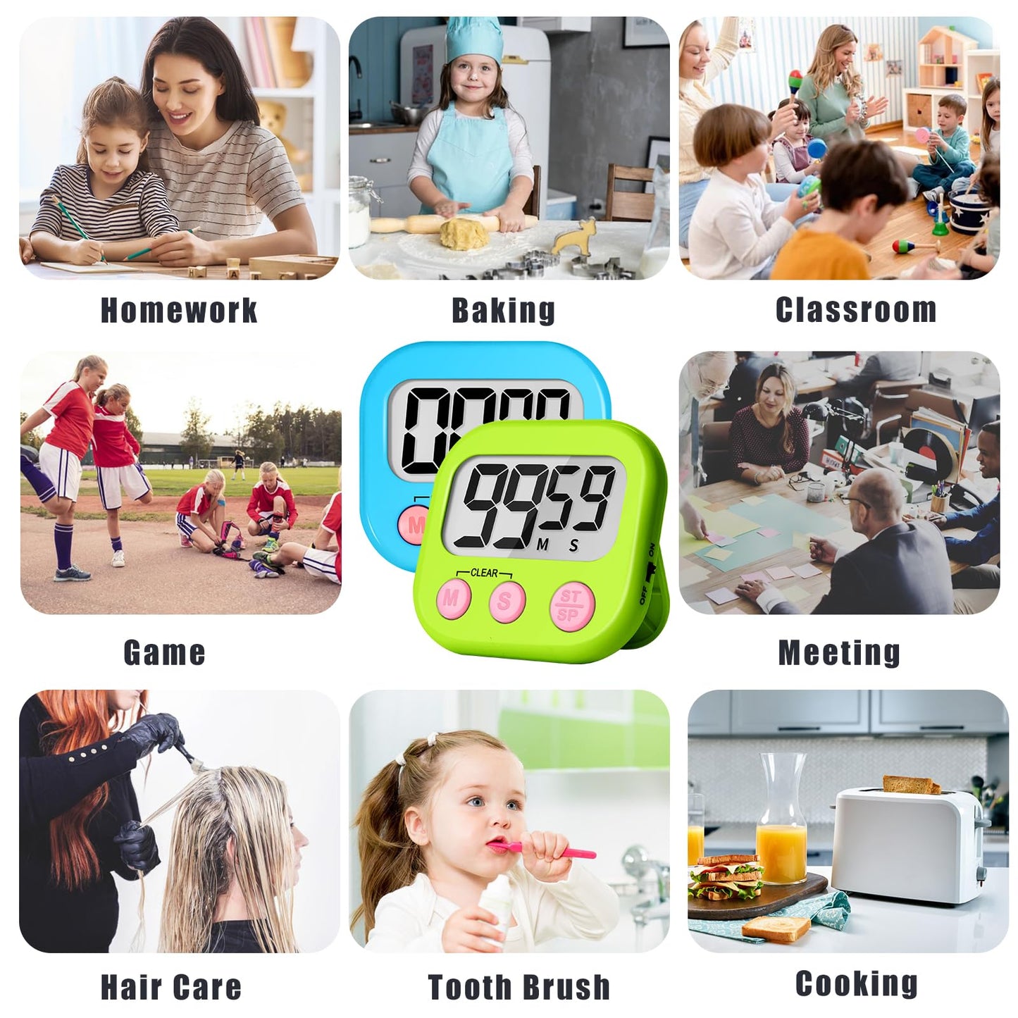 ZILLEEN Classroom Timer for Kids Teachers 2 Pack Digital Timers