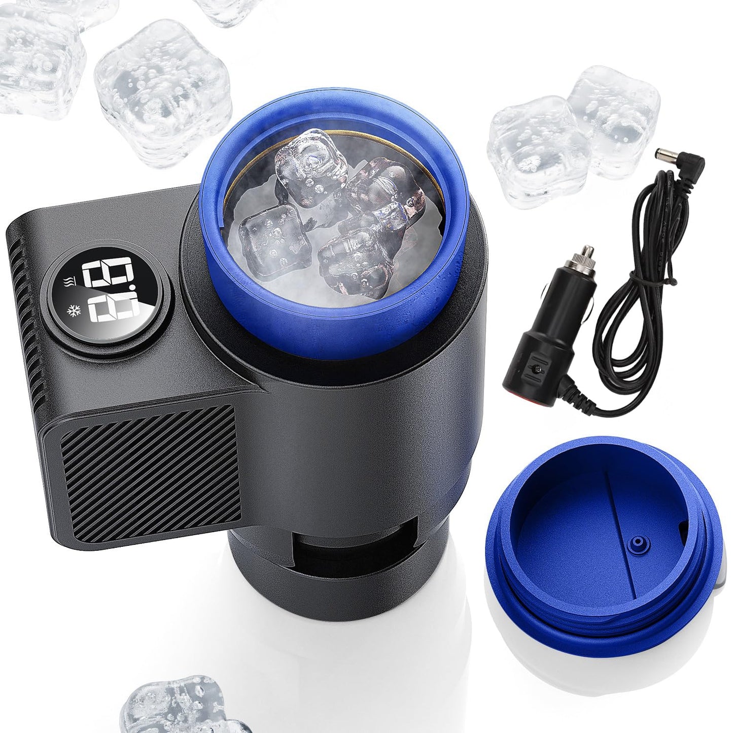 2-in-1 Smart Cups Cooler Warmer for Car with Small Coffee Cup, 12V 36W Car Cooling and Heating Cup Mug Holder, Universal Intelligent Car Heater Cooling Travel Mug for Water Milk Coffee Beverage