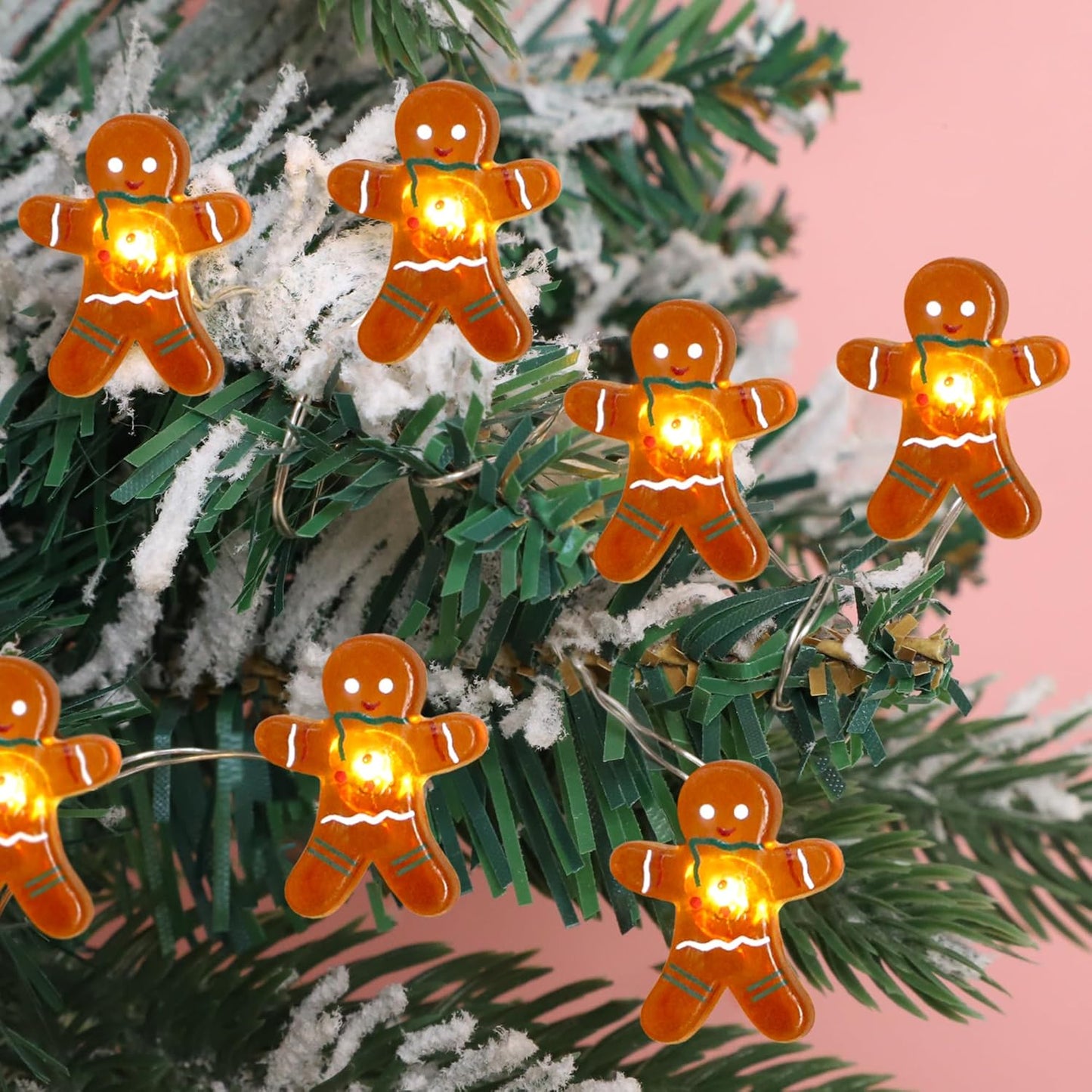 Battery Operated 10ft Christmas Tree Cardinal String Lights - 40 LED Red Snow Bird Ornaments with Remote Timer for Holiday Home Decor