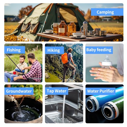 6 in 1 Digital Water Tester for Drinking Water, Portable Water Quality Tester for TOC, COD, EC, UV275, Temp, TDS Meter Digital Water Tester for Well, Tap, Outdoor Water
