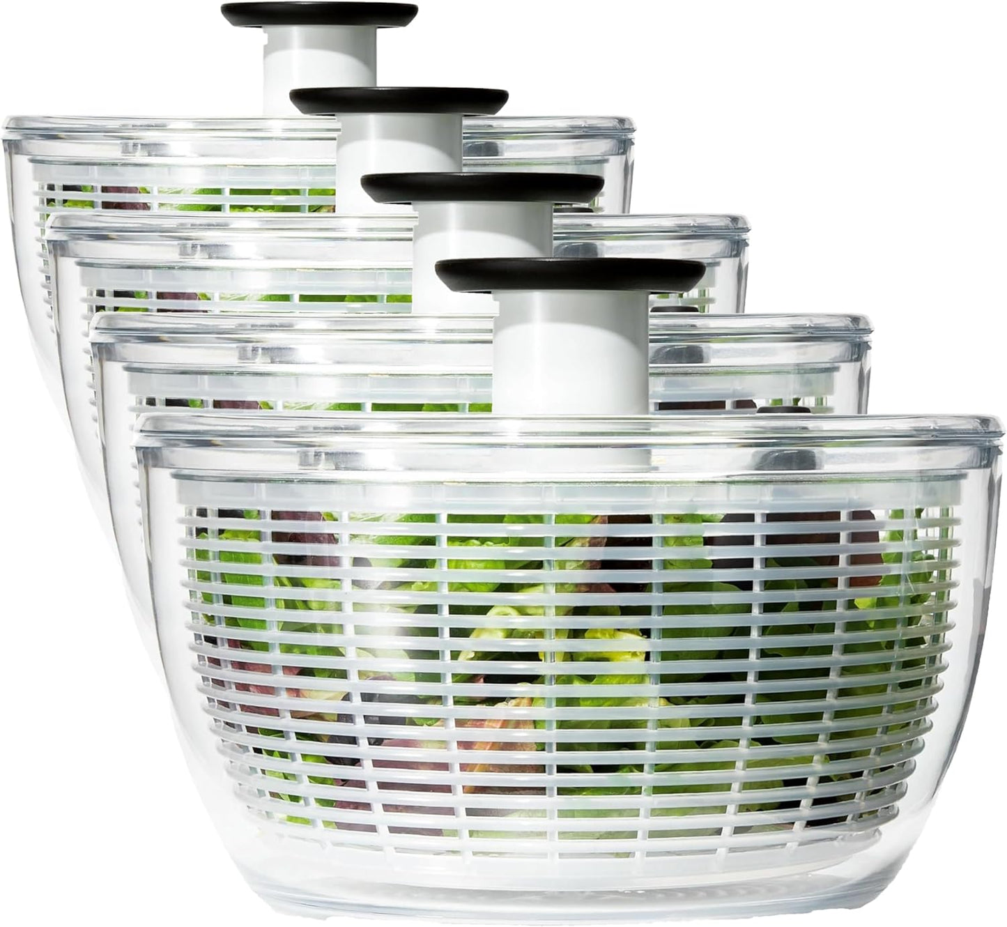 OXO Good Grips Salad Spinner - Efficient Lettuce & Fruit Washer | 6.22 Quart Capacity (Pack of 4)