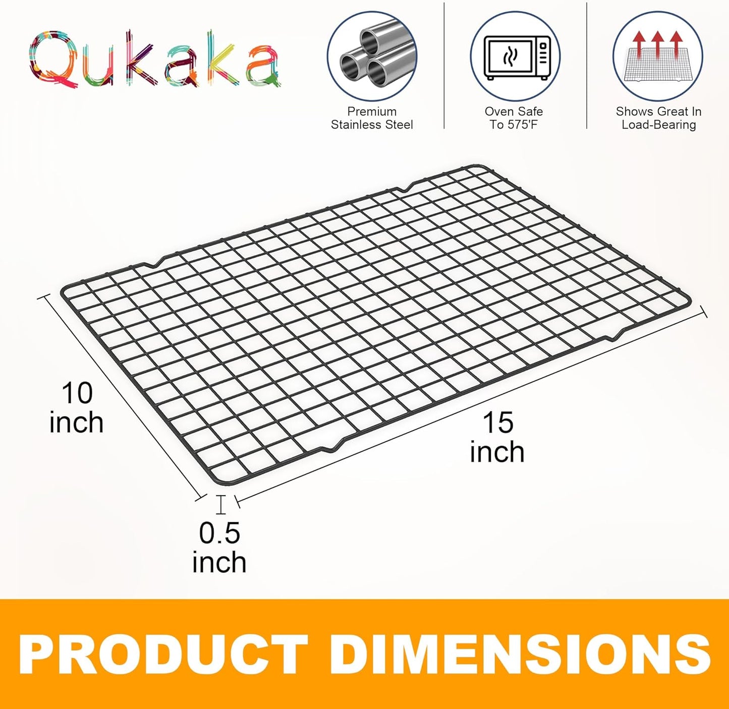Skiennix Cooling Racks - Heavy Duty Stainless Steel Baking Rack Set | 10" x 15" | Oven & Dishwasher Safe