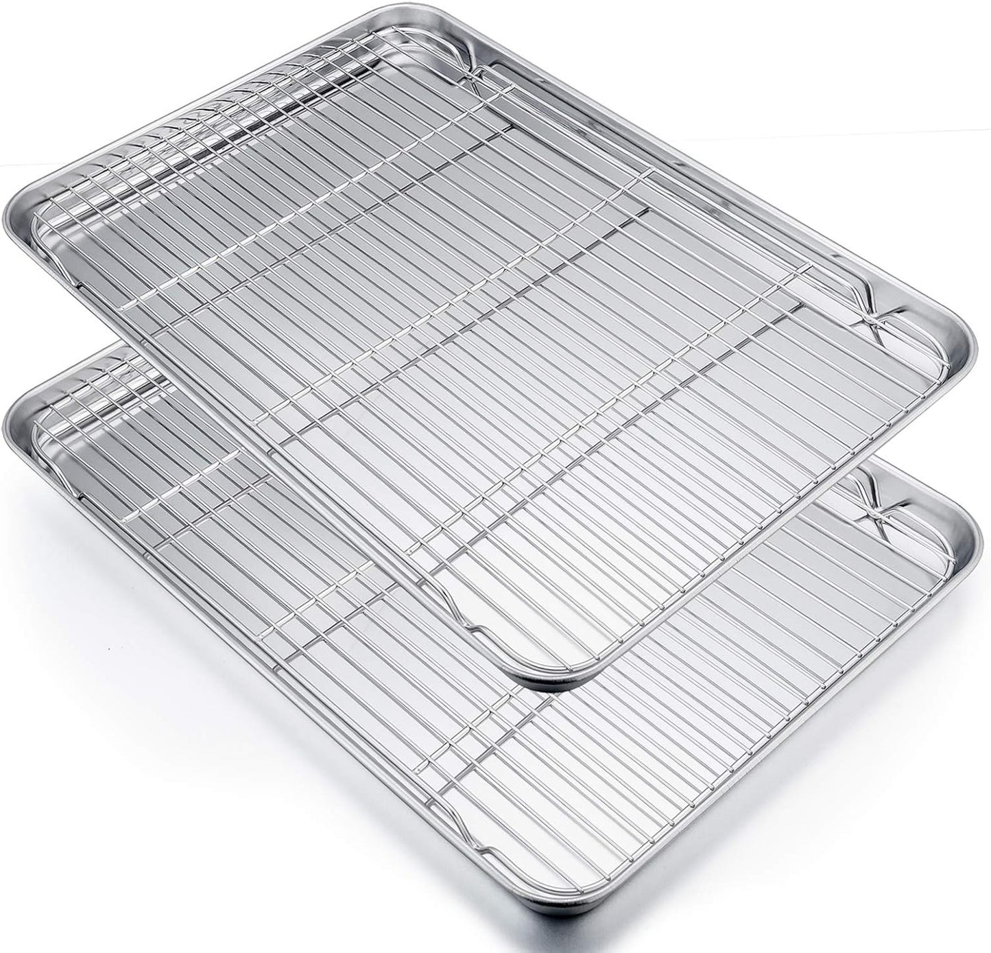 P&P CHEF Stainless Steel Baking Sheet Set - 19.6 Inch Cookie Sheets with Racks | Oven & Dishwasher Safe