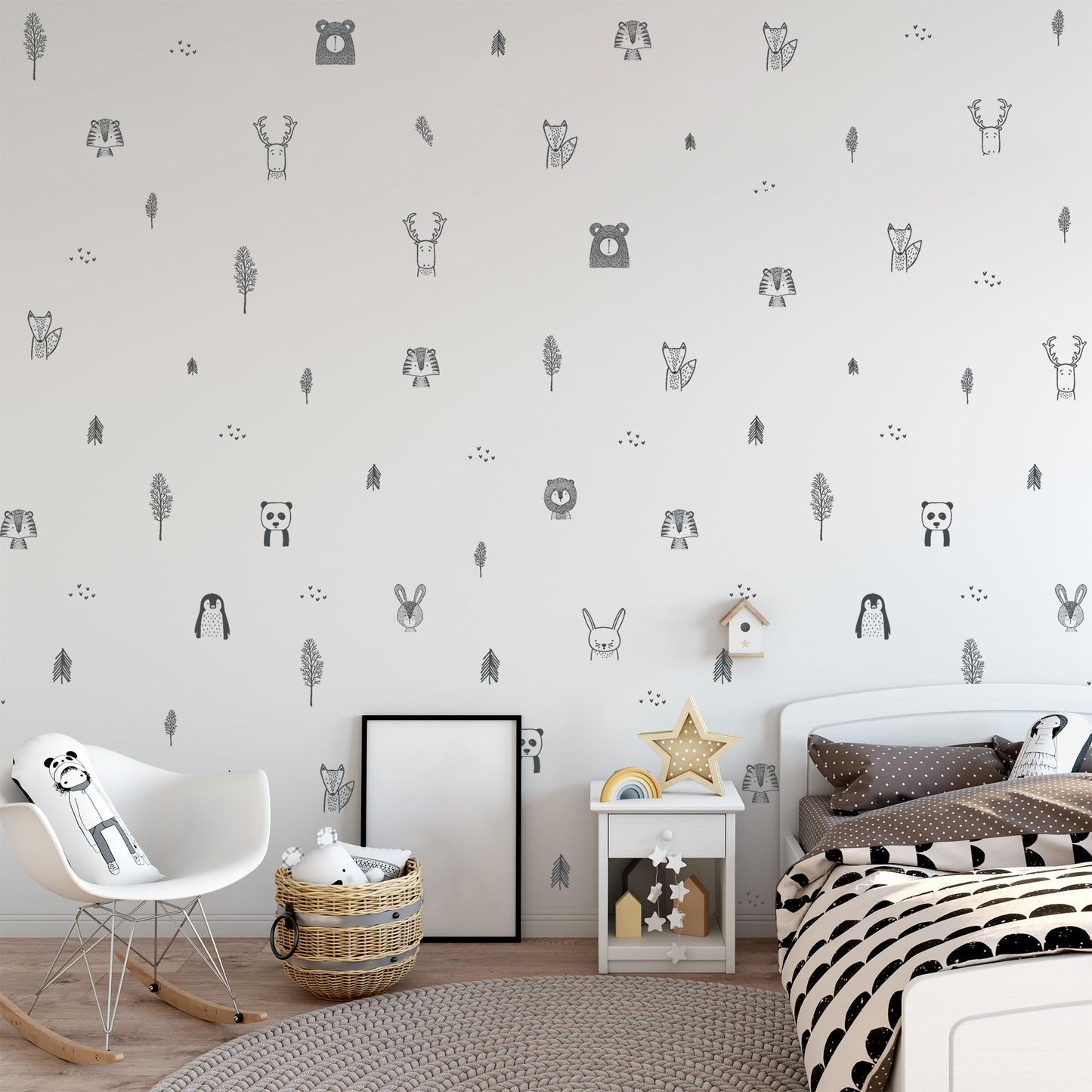 Baby RyRo London Stylish Animal Wall Stickers - Nursery, Toddler, Kids Jungle Wall Stickers with Adorable Safari Animal Designs. Easy to Apply Baby Wall Stickers. Designed by Parents in The UK