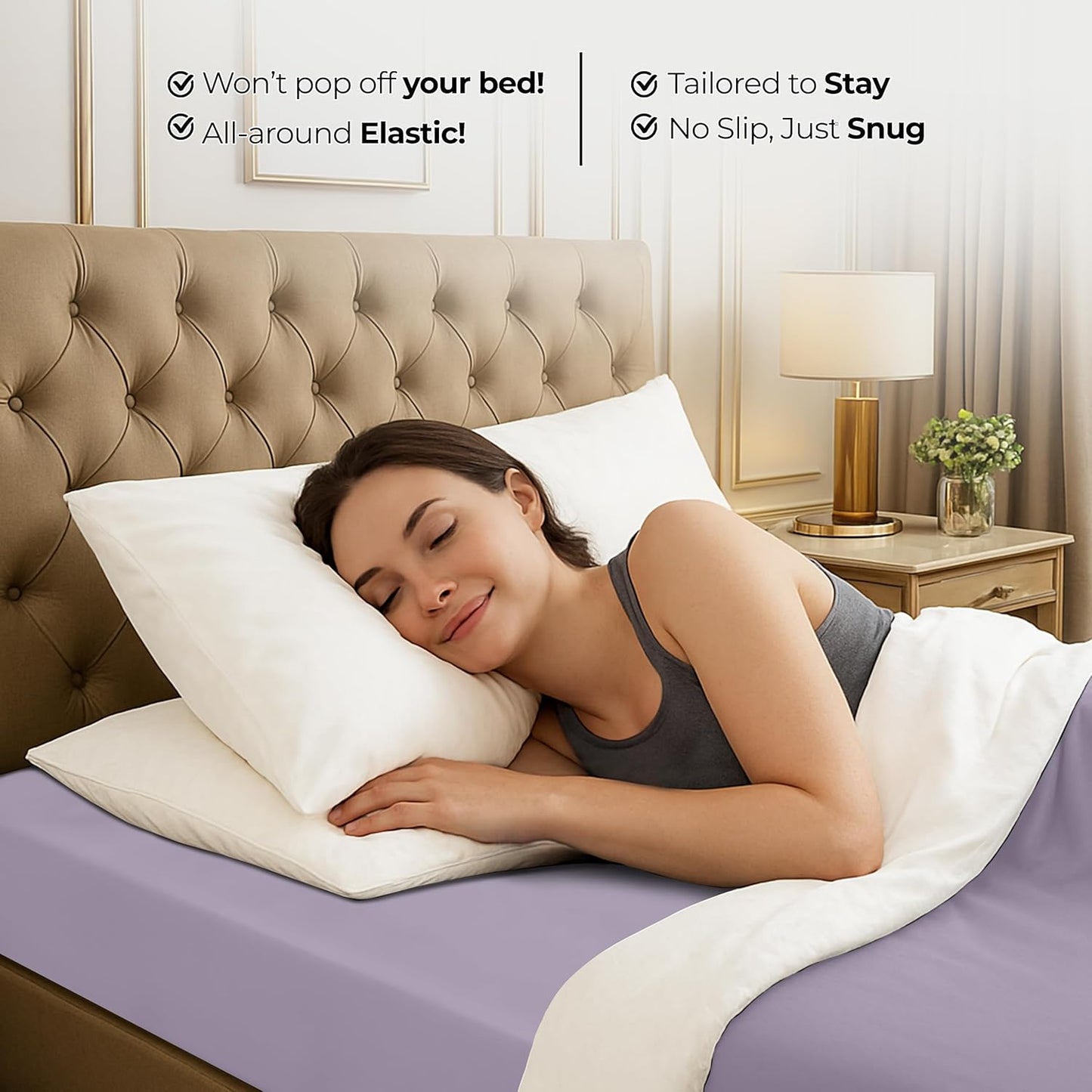 Utopia Bedding Twin Fitted Sheet - Soft Microfiber with Deep Pockets - Fade Resistant - Lavender