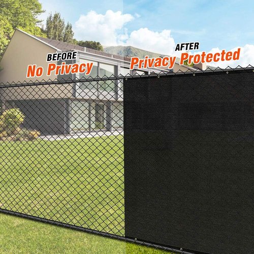 iCover Privacy Screen Fence - 4x50ft Outdoor Fencing Panels with Reinforced Bindings & Grommets | Black Mesh Shade Net