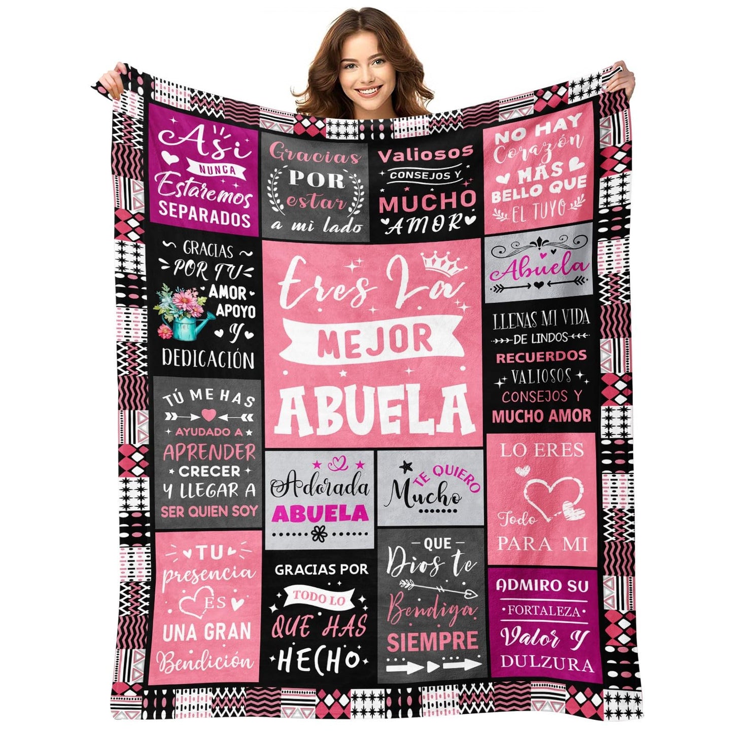 YPURTSD Grandma Gifts in Spanish - Regalos para Abuela - Mothers Day Christmas Birthday Gifts for Abuelita from Grandchildren - Eres La Mejor Abuela - Regalo para Abuelita - Grandmas Blanket 60"x80"
