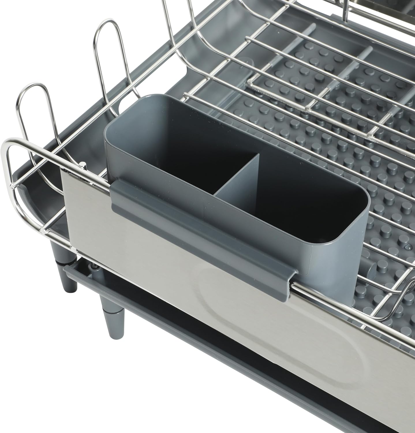 Kenmore Expandable Full Size Dish Rack - Rust Resistant with Drain Board & Flatware Caddy