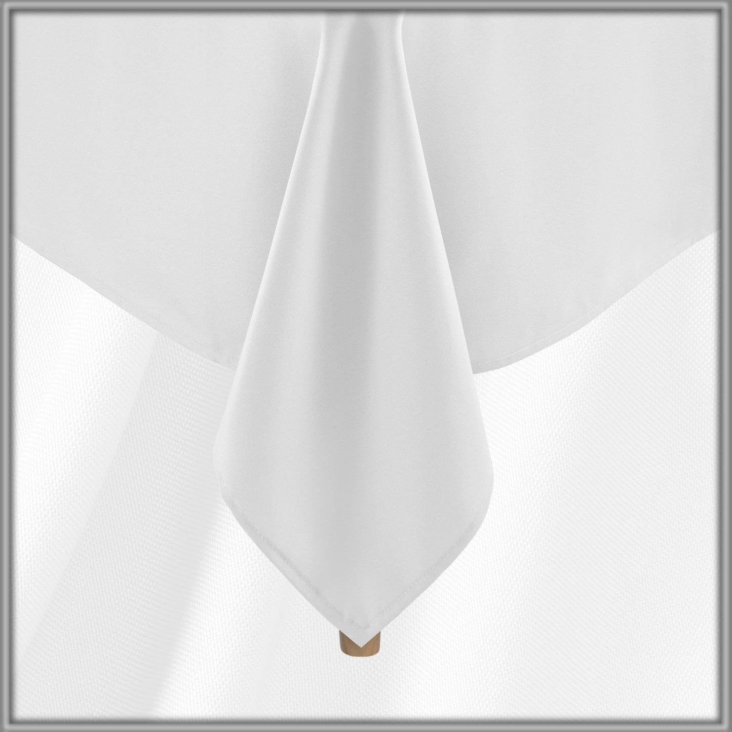 Lann's Linens 70 x 120 Inch Rectangular Tablecloth, Washable Polyester Fabric Table Cloth for Dining Tables, Parties, Restaurants, Weddings - White