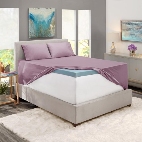 Hearth & Harbor Twin Extra Deep Pocket Sheet Set - Luxury Soft 6-Piece Bedding for 18-24 Inch Mattresses | Dusty Purple