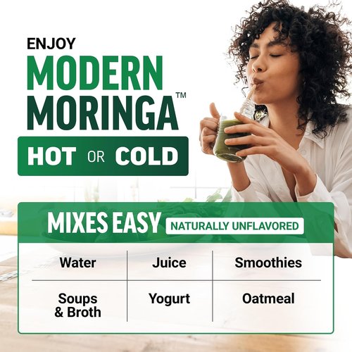 Force Factor Modern Moringa Powder - Boost Energy, Vitality & Immune Health | 30 Servings, Naturally Unflavored