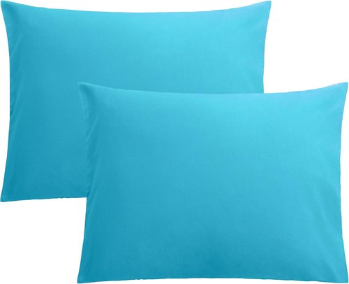 FLXXIE Pillow Cases - Soft Microfiber Standard Size Pillow Covers | Wrinkle & Stain Resistant, 2-Piece Set, 20x26, Blue