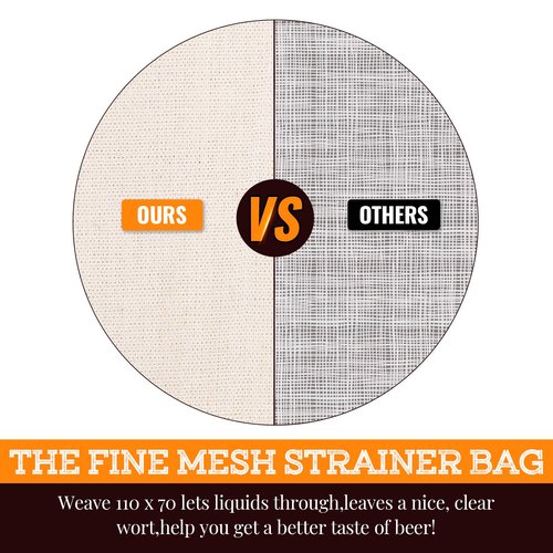 Brew Bag, 26" x 22", 2 Pack, 100% Unbleached Cotton Bag for Homebrewing, Fine Cheesecloth Bag for Fruit/Cider/Wine/Beer, Reusable Drawstring Straining