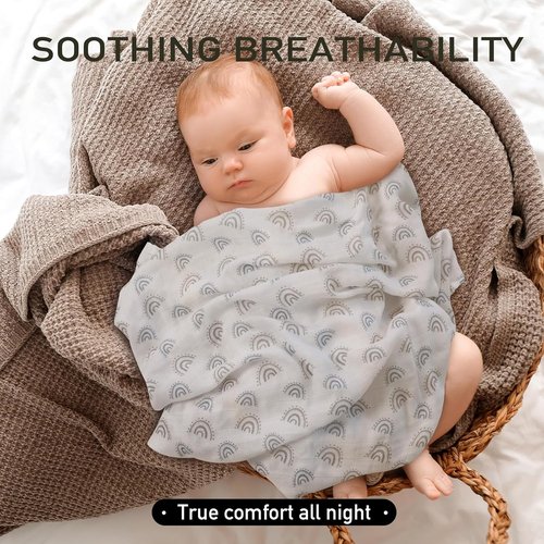Graceful Baby Burp Cloths - Large 27 x 27 Inches | 6 Pack Soft Muslin Burping Rags for Newborns