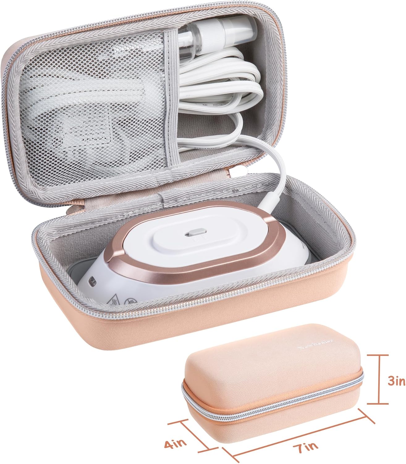 Newbealer Travel Iron - Mini Dry Iron with Global Voltage, 300W, Non-Stick Ceramic Soleplate, Gold