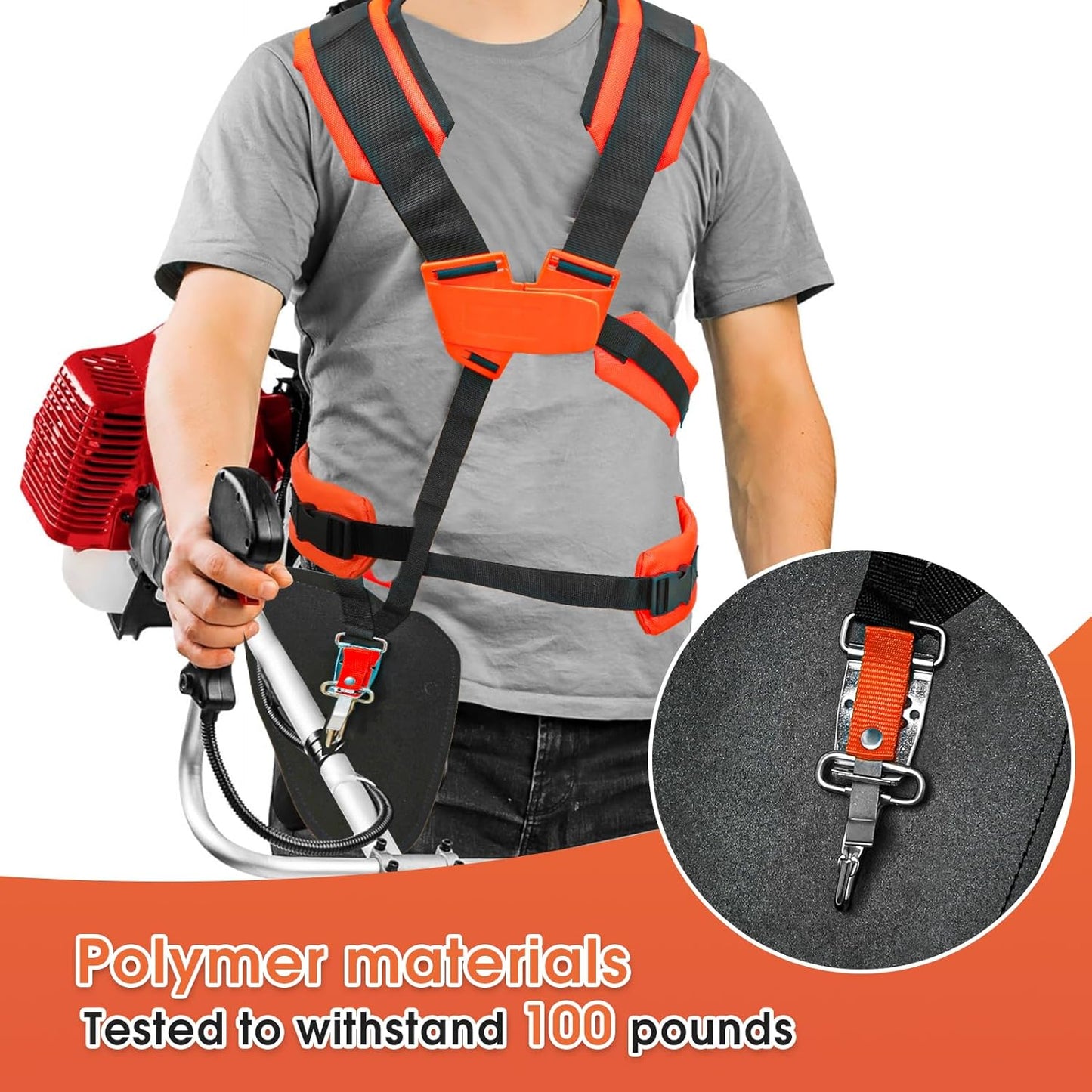 VIABRICO Adjustable Padded Trimmer Shoulder Strap - Universal Nylon Harness for Weed Eaters & Brush Cutters