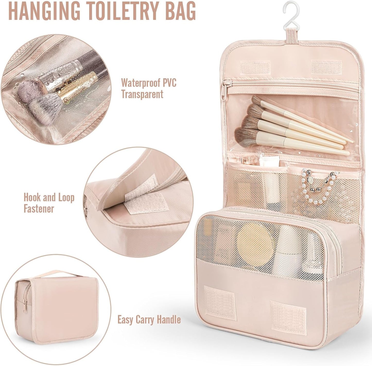 Veken Packing Cubes Set - Travel Organizer Bags for Beach Vacations | Includes Hanging Toiletry Bag