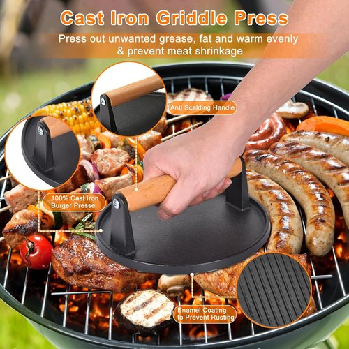 Blackstone Griddle Accessories Kit - 24-Piece Set with Scraper, Enlarged Spatulas & Basting Cover for BBQ